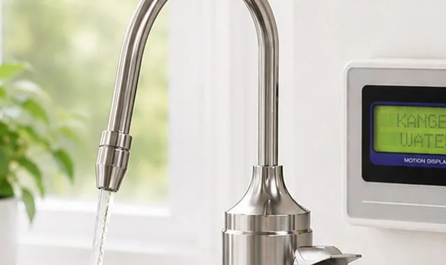 Der dedizierte SD501U-Wasserhahn, der Wasser neben dem Bedienfeld an der Spüle ausgießt
